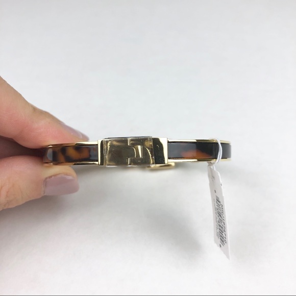 Michael Kors Gold & Tortoise Shell Buckle Bangle - Picture 3 of 4